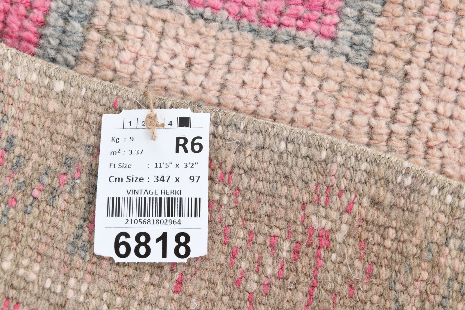 3'2'' x 11'4'' Unique Handmade Vintage Rug - 6818 - 20