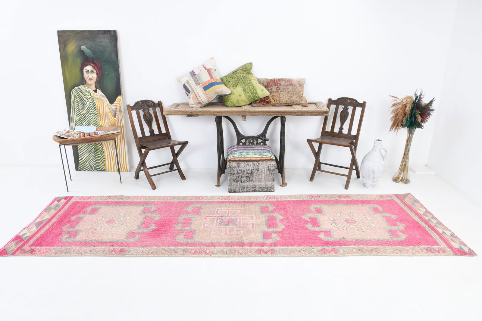 3'2'' x 11'4'' Unique Handmade Vintage Rug - 6818 - 2