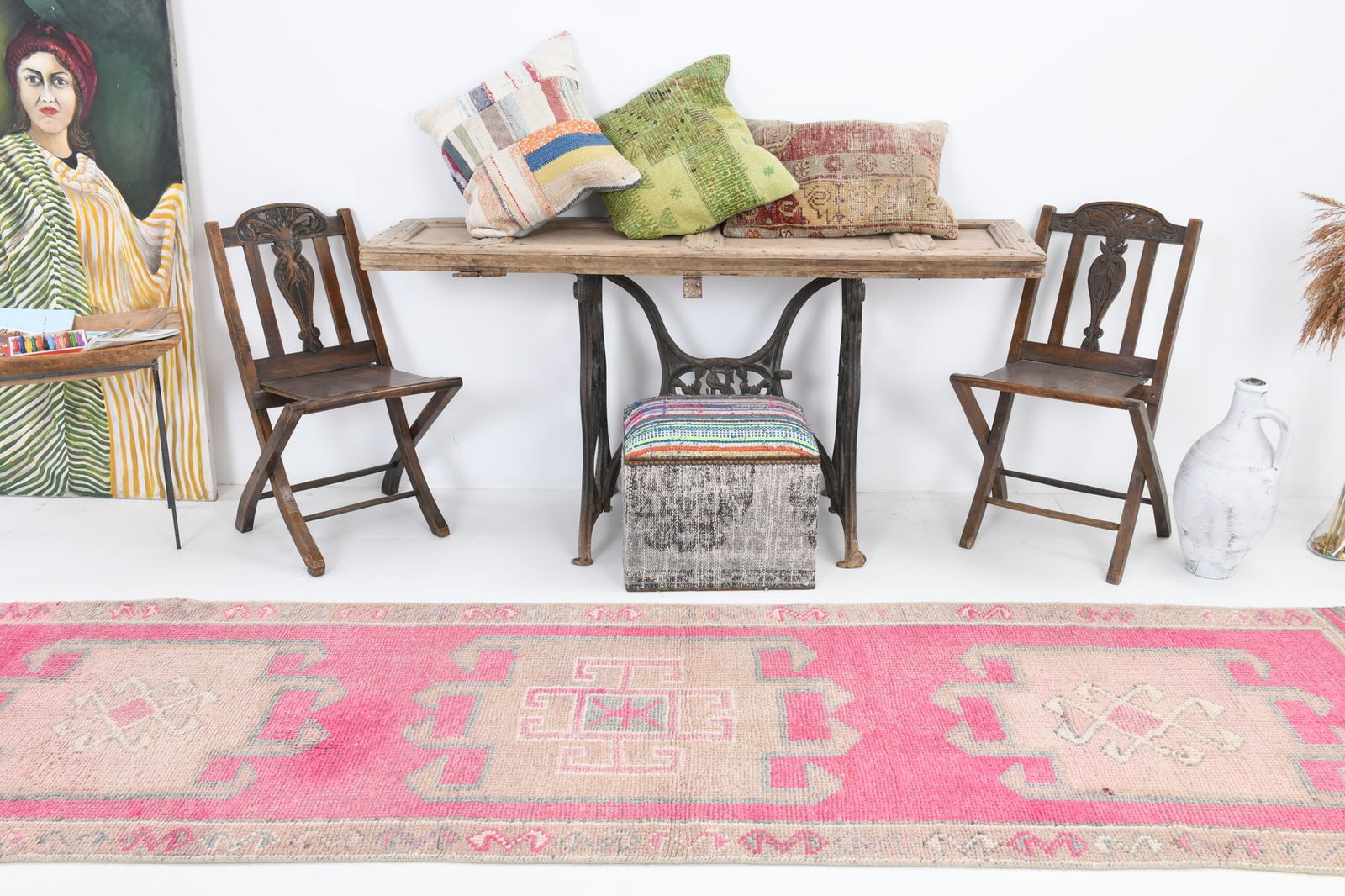 3'2'' x 11'4'' Unique Handmade Vintage Rug - 6818 - 3