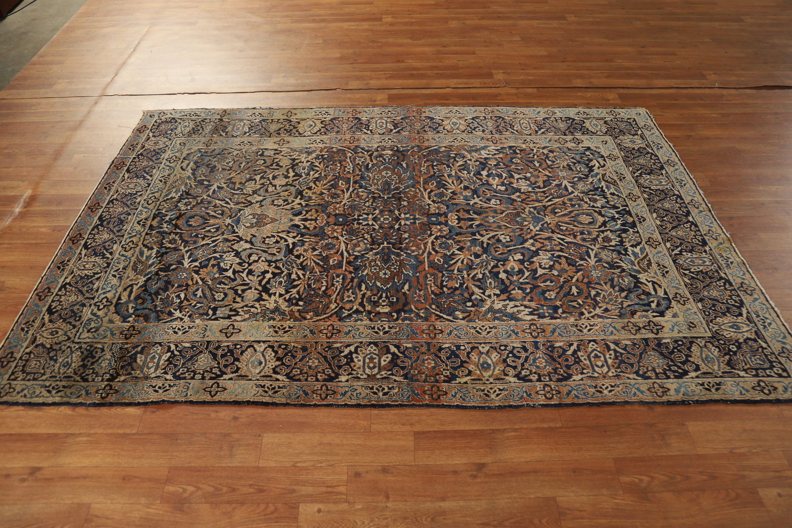 Pre-1900 Antique Vegetable Dye Kerman Ravar Persian Rug 5x7 - 14