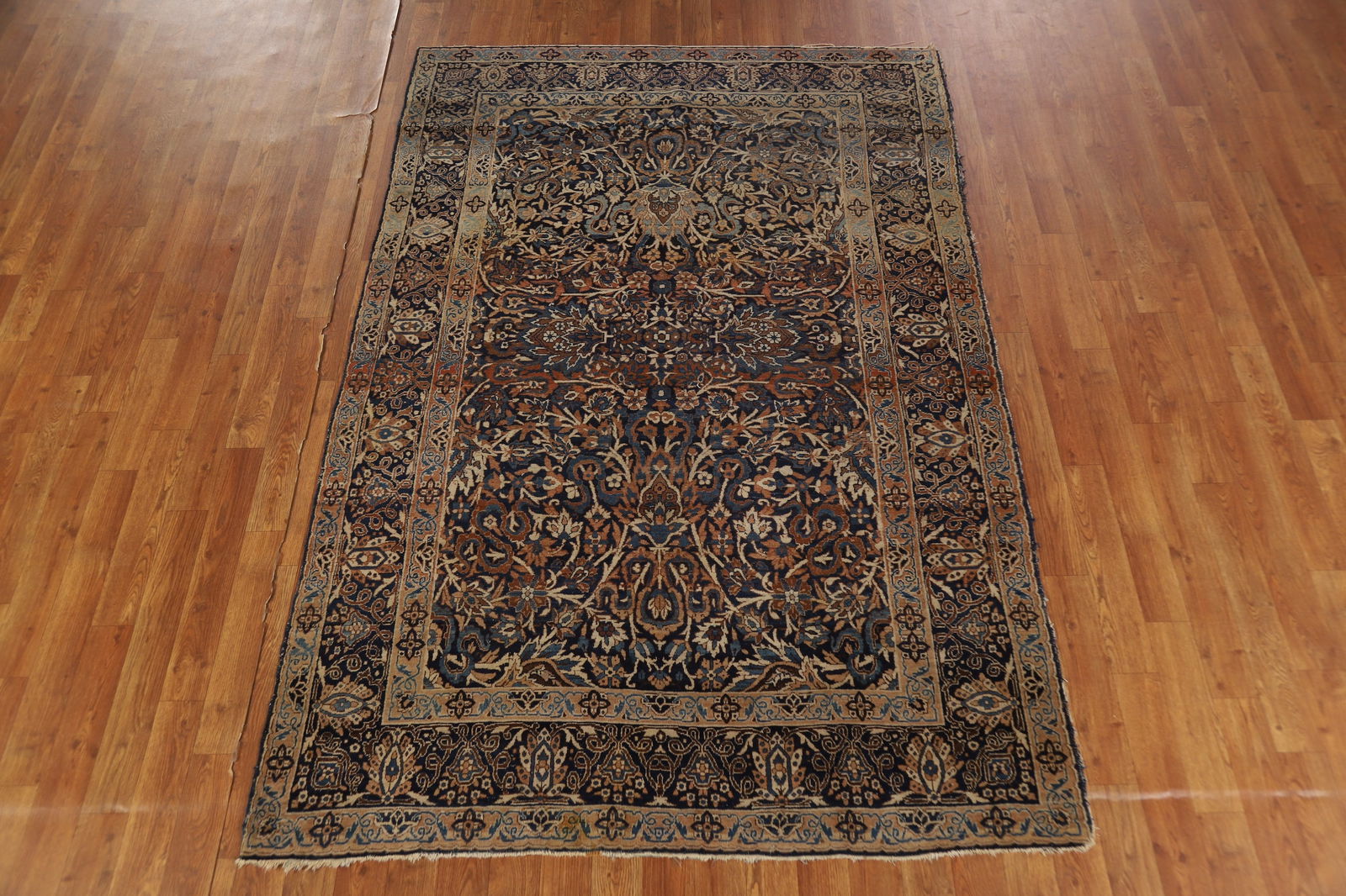 Pre-1900 Antique Vegetable Dye Kerman Ravar Persian Rug 5x7 - 15