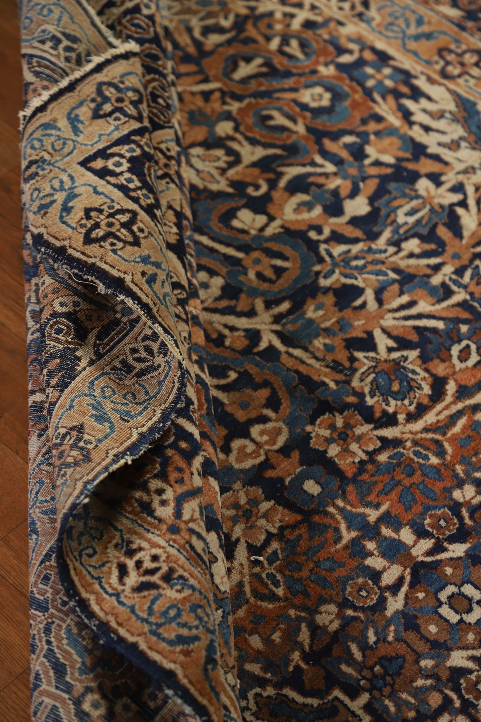 Pre-1900 Antique Vegetable Dye Kerman Ravar Persian Rug 5x7 - 17