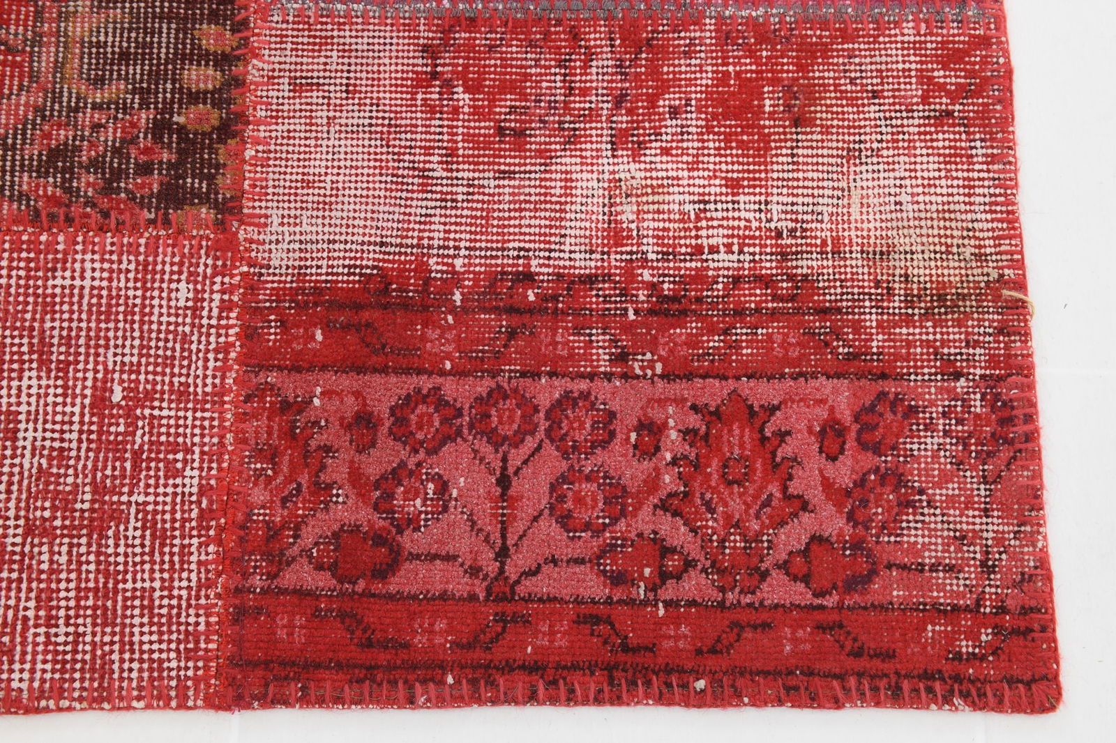 5'6'' x 7'10'' Handmade Vintage Wool Patchwork Rug - 508 - 11