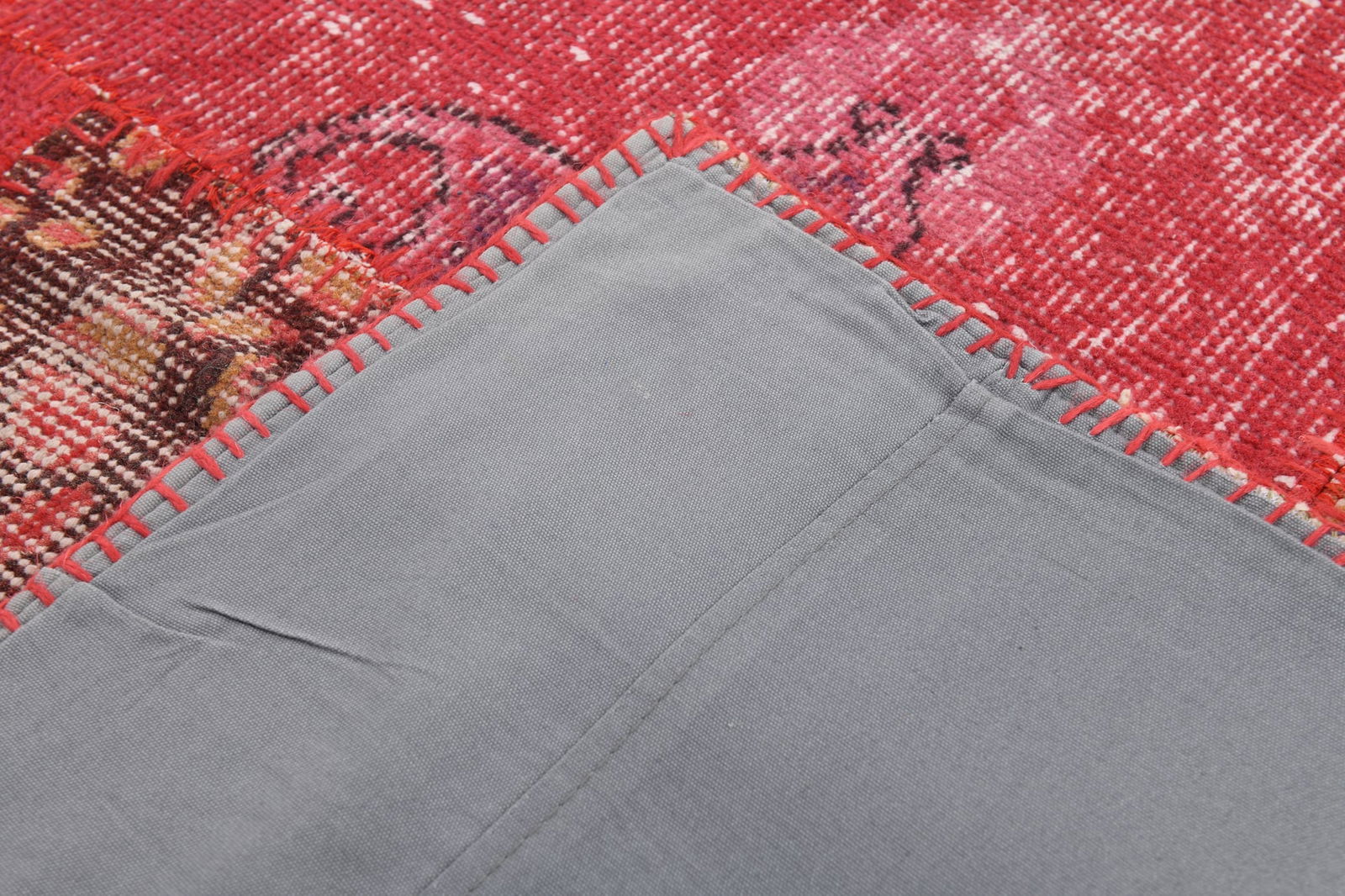 5'6'' x 7'10'' Handmade Vintage Wool Patchwork Rug - 508 - 13