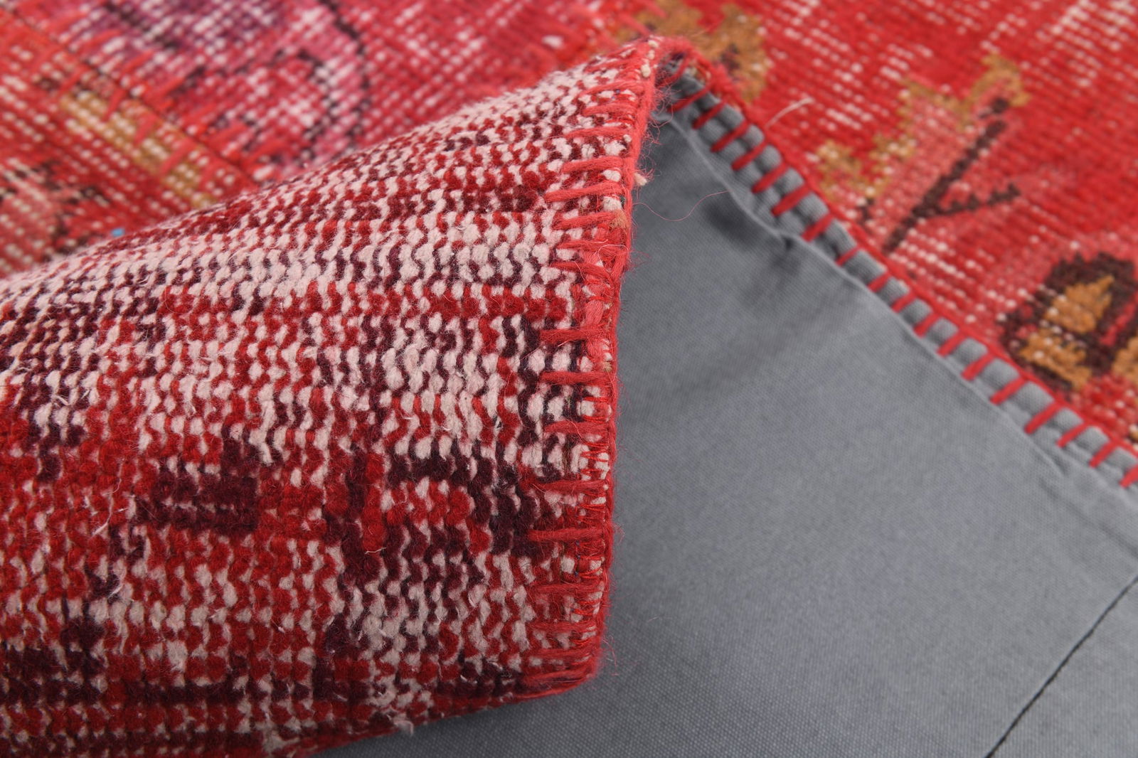 5'6'' x 7'10'' Handmade Vintage Wool Patchwork Rug - 508 - 15