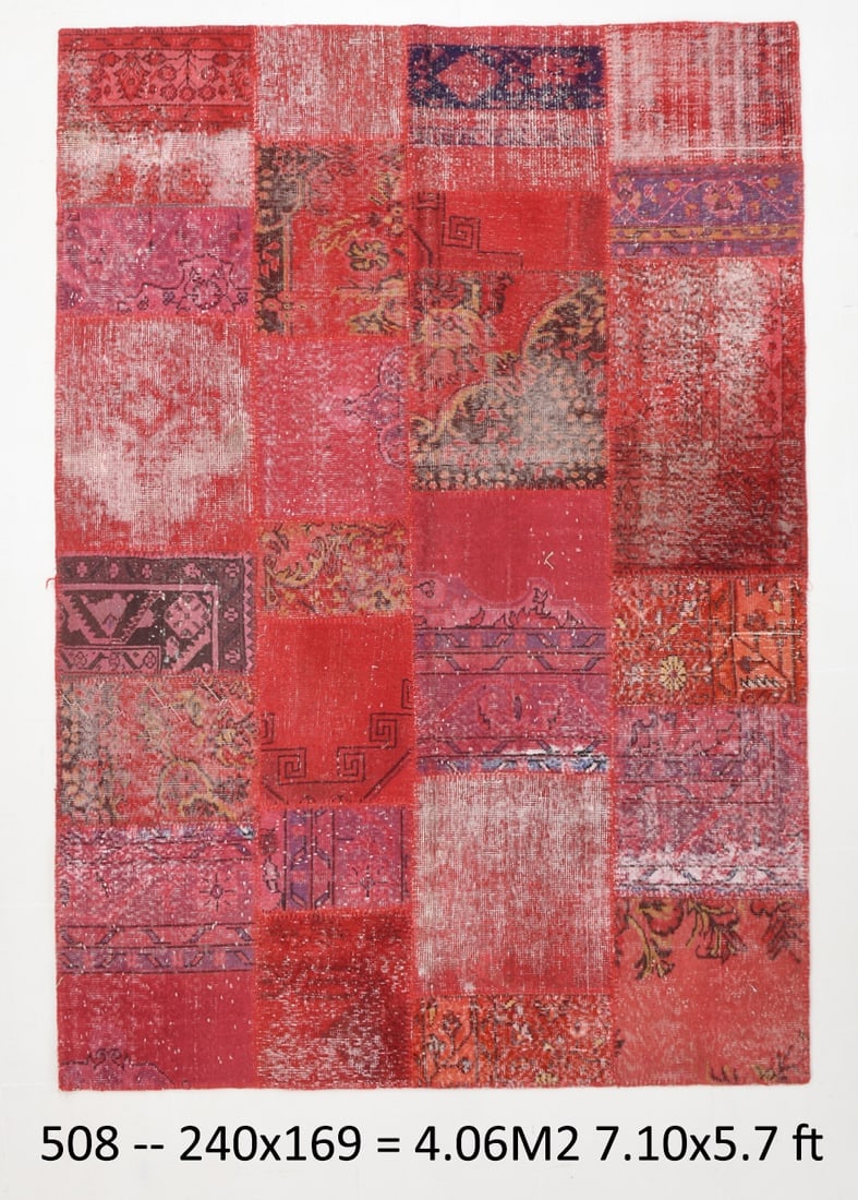 5'6'' x 7'10'' Handmade Vintage Wool Patchwork Rug - 508: Title: 5'6'' x 7'10'' Handmade Vintage Wool Patchwork Rug - 508Description:5'6'' x 7'10'' Handmade Vintage Wool Patchwork Rug -