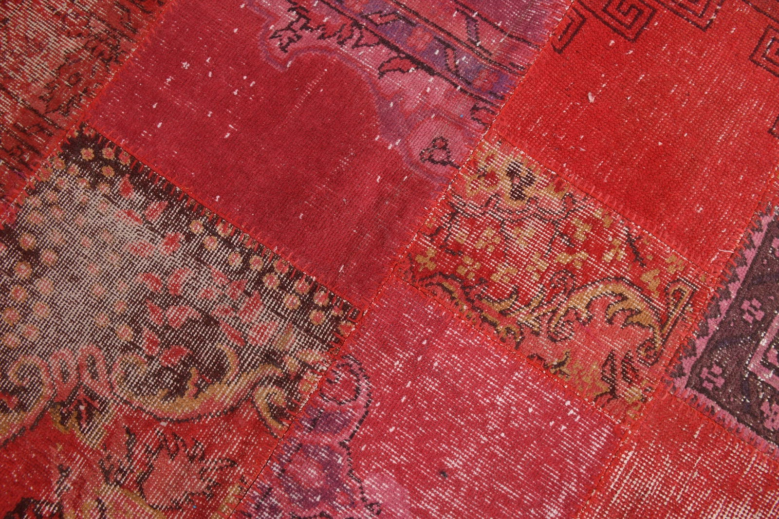 5'6'' x 7'10'' Handmade Vintage Wool Patchwork Rug - 508 - 6