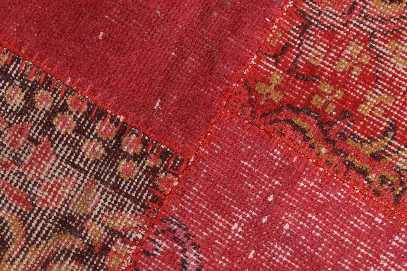 5'6'' x 7'10'' Handmade Vintage Wool Patchwork Rug - 508 - 7