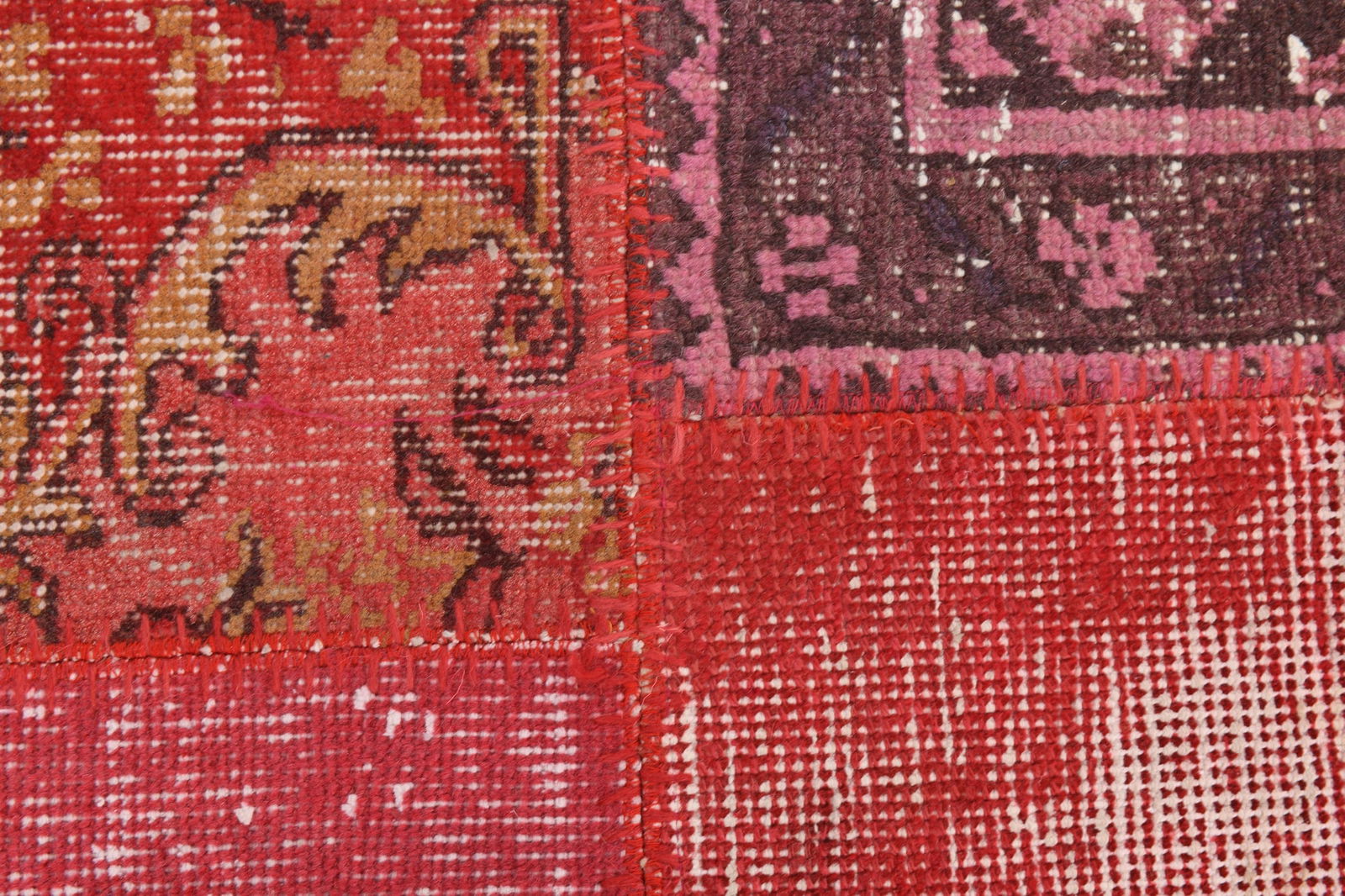 5'6'' x 7'10'' Handmade Vintage Wool Patchwork Rug - 508 - 8