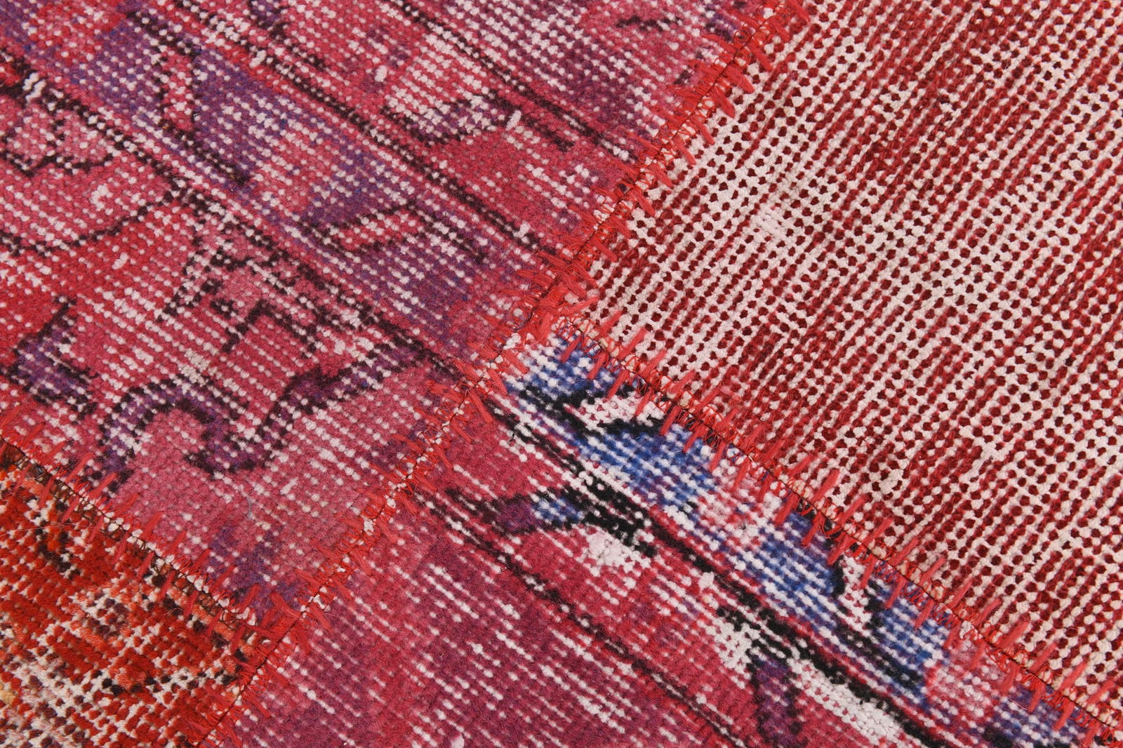 5'6'' x 7'10'' Handmade Vintage Wool Patchwork Rug - 508 - 9