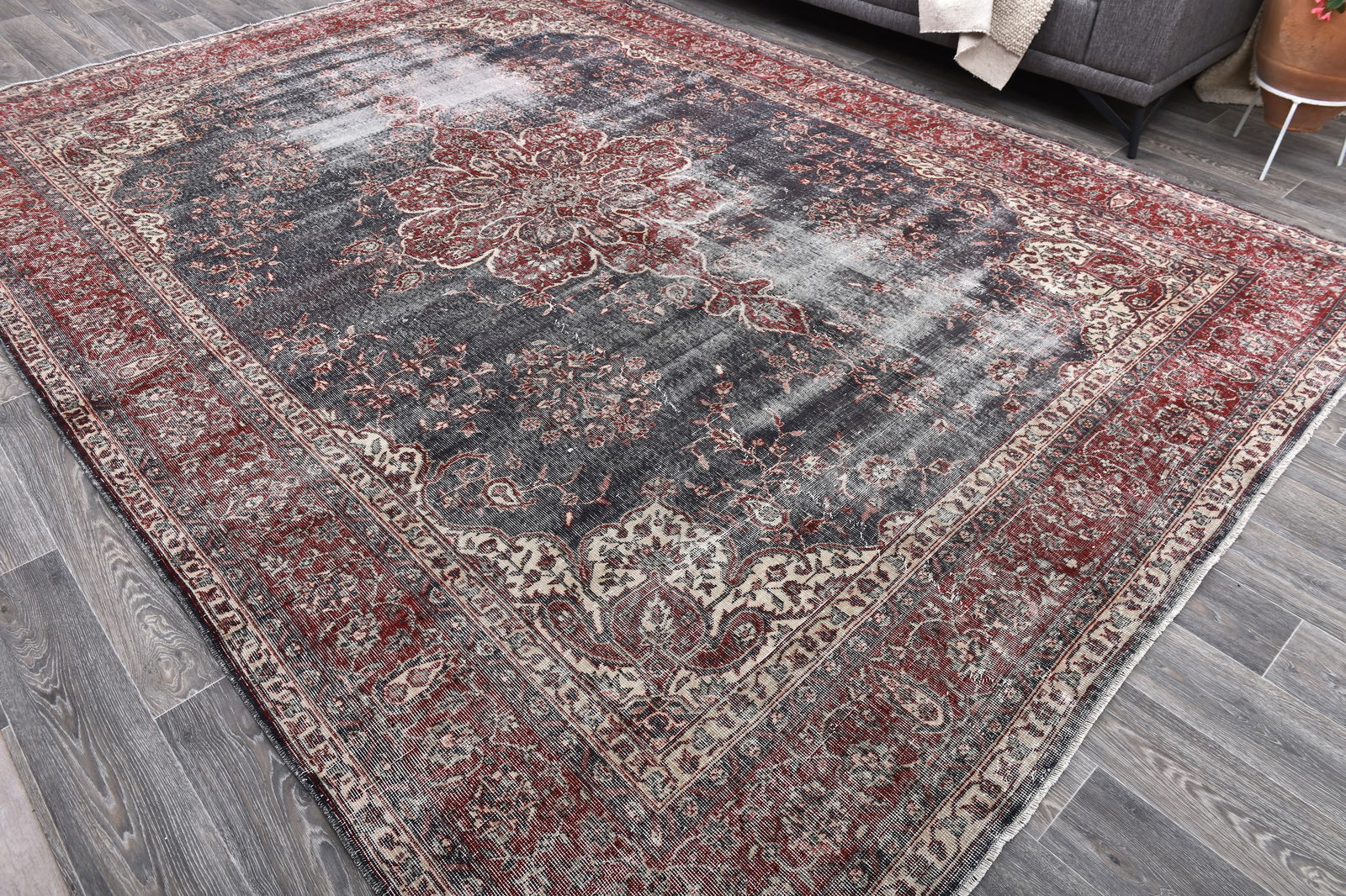 8'11'' x 12'7'' Handmade Vintage Wool Rug - 243825 - 2