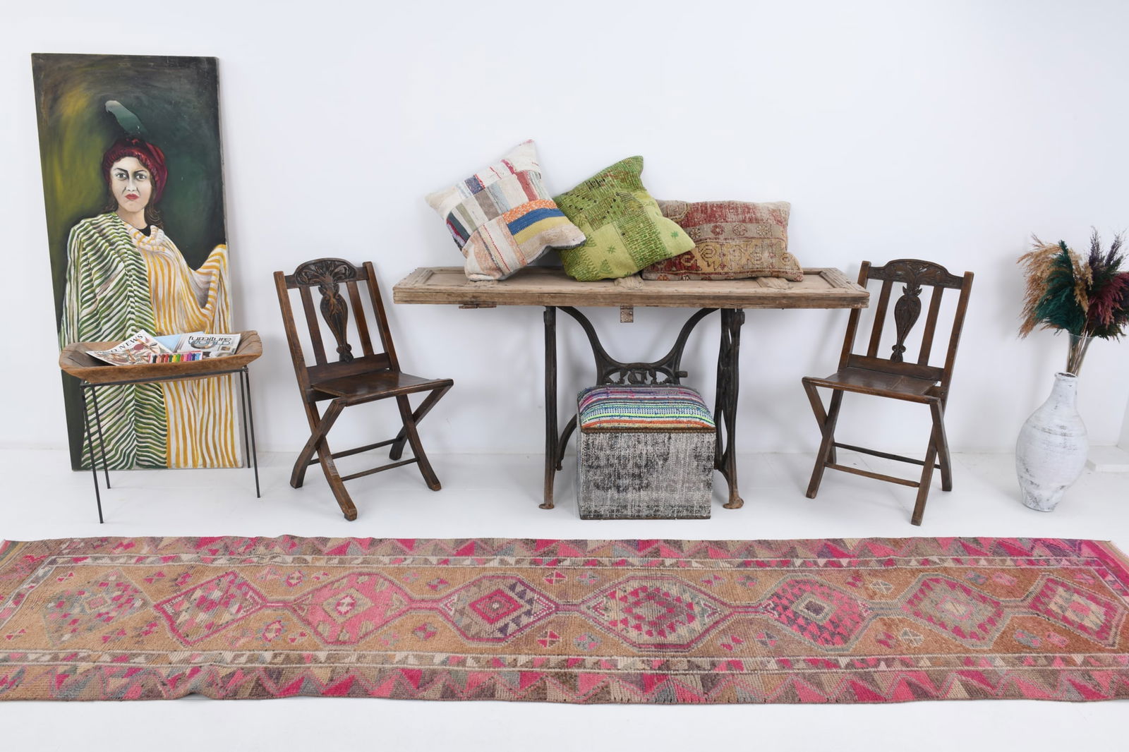 2'9'' x 11'10'' Handmade Vintage Wool Rug - 6970 - 3