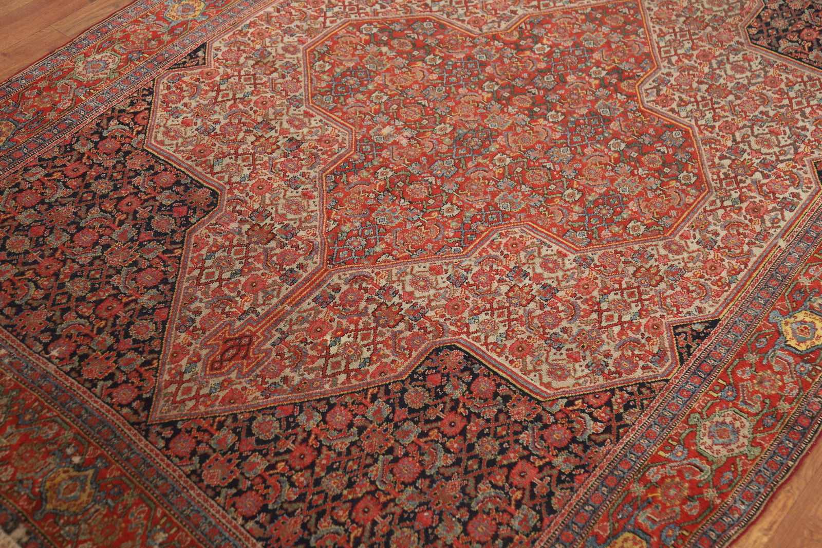 Pre-1900 Antique Vegetable Dye Signed Senneh Persian Rug 5x7 - 7