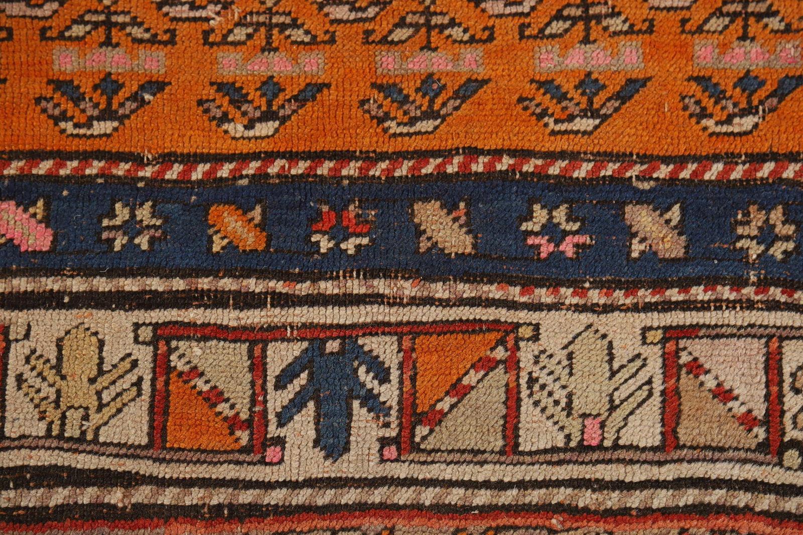 Pre-1900 Antique Caucasian Vegetable Dye Runner Rug 4x9 - 10