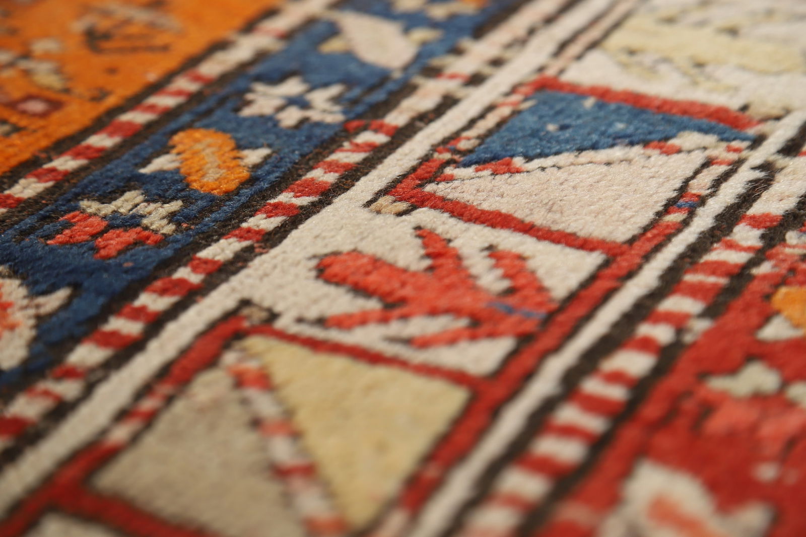 Pre-1900 Antique Caucasian Vegetable Dye Runner Rug 4x9 - 12