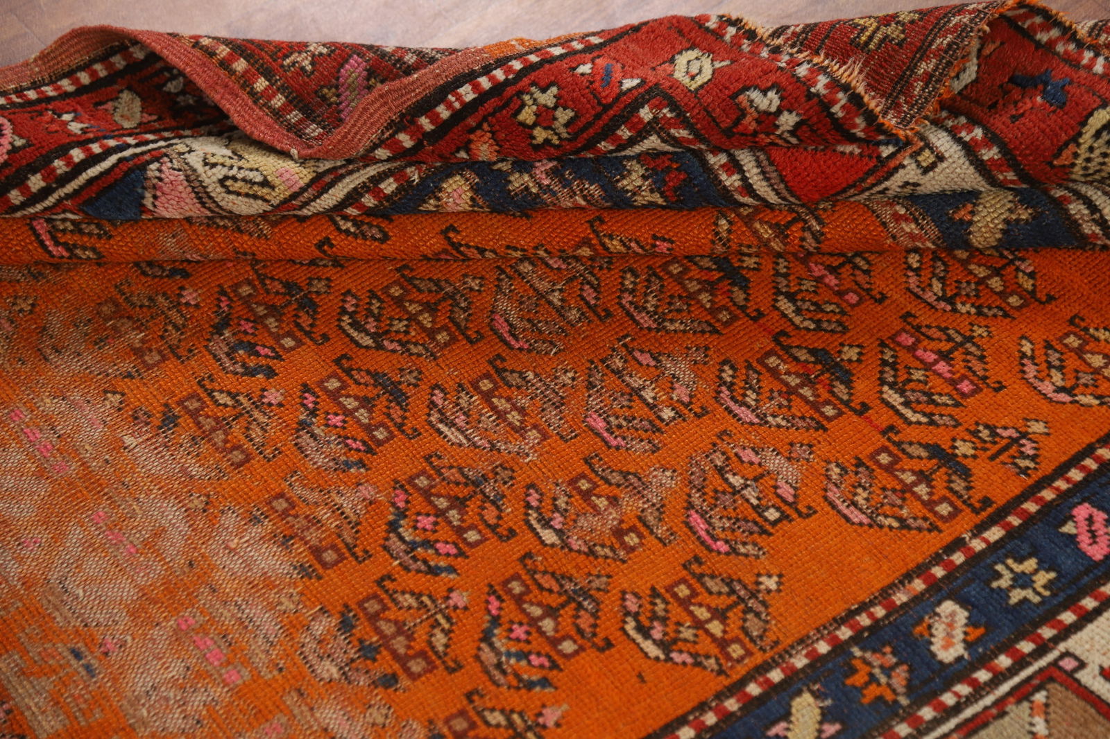 Pre-1900 Antique Caucasian Vegetable Dye Runner Rug 4x9 - 16