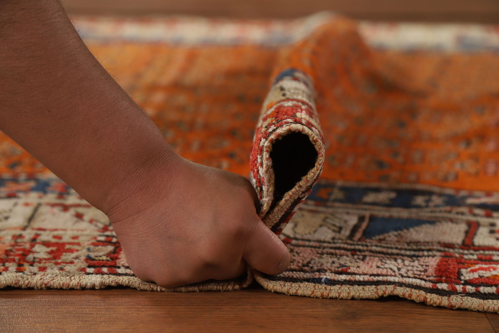 Pre-1900 Antique Caucasian Vegetable Dye Runner Rug 4x9 - 18