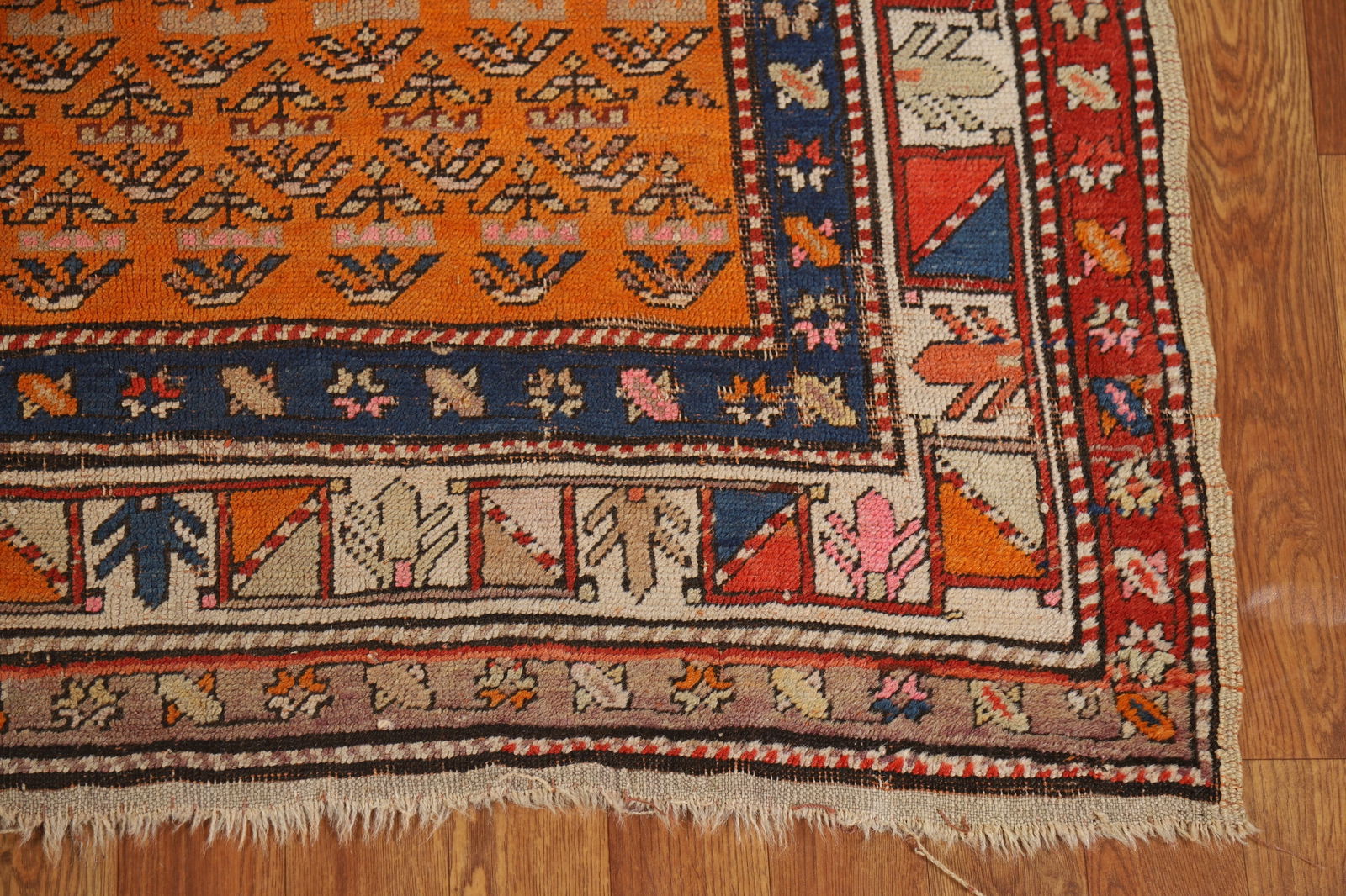 Pre-1900 Antique Caucasian Vegetable Dye Runner Rug 4x9 - 5