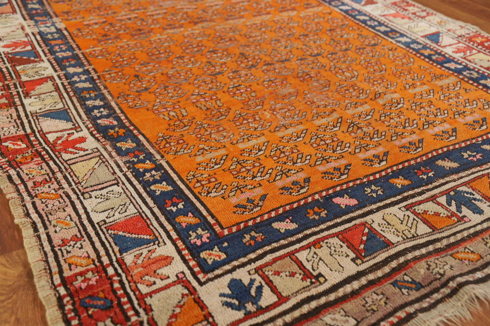 Pre-1900 Antique Caucasian Vegetable Dye Runner Rug 4x9 - 6