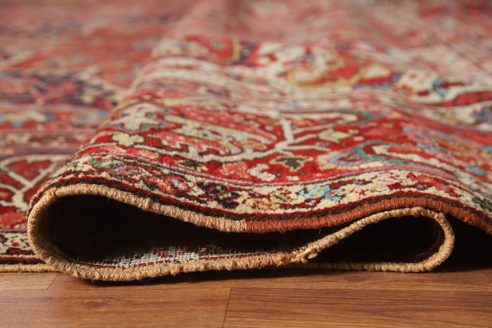 Antique Vegetable Dye Heriz Serapi Persian Area Rug 10x12 - 17