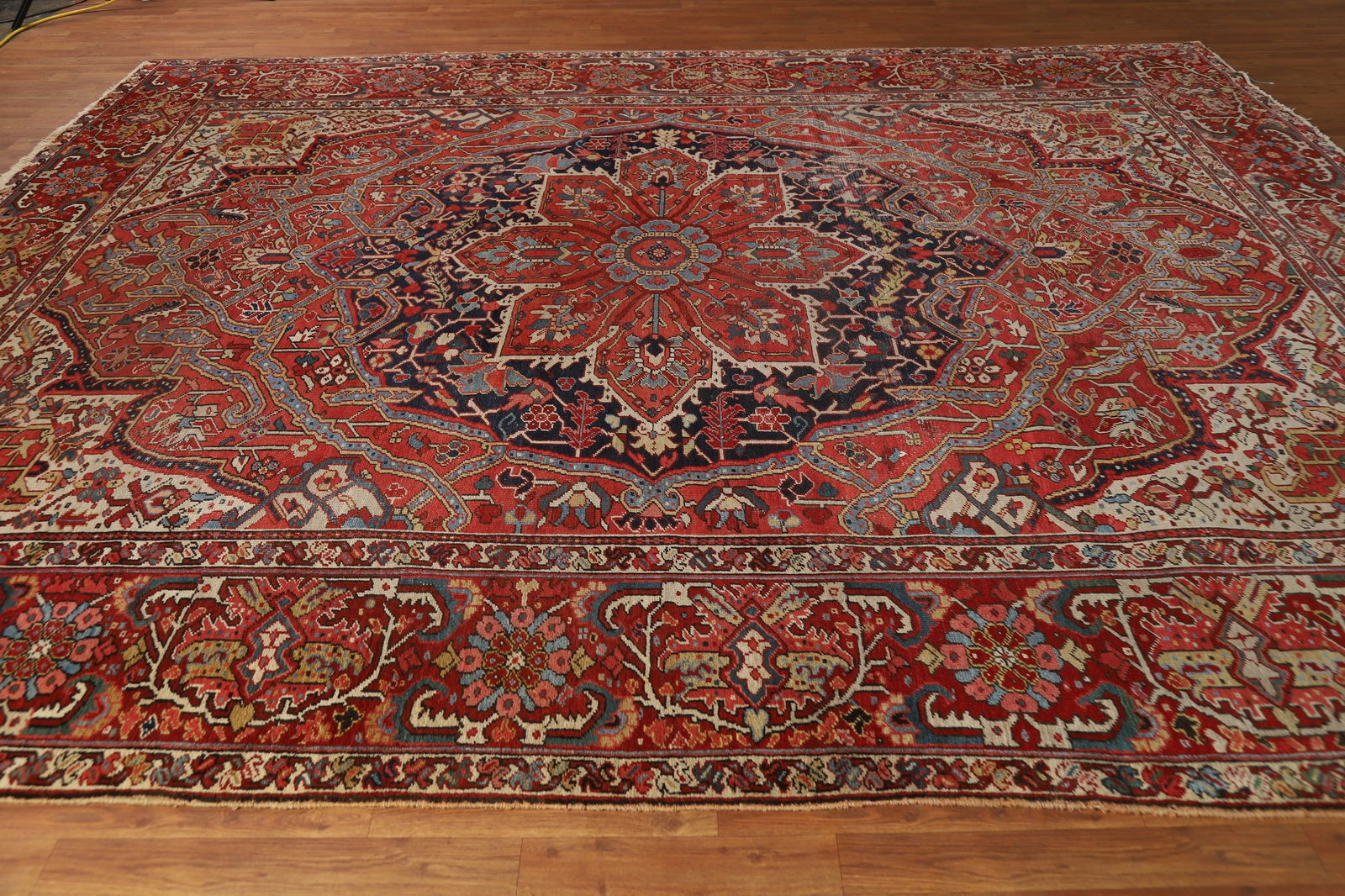Antique Vegetable Dye Heriz Serapi Persian Area Rug 10x12 - 18