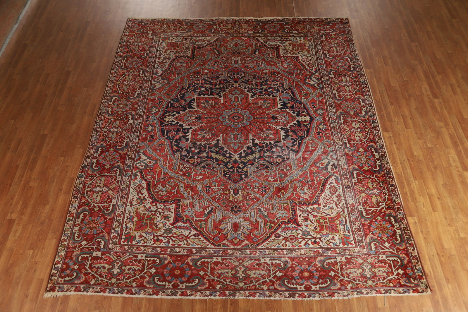 Antique Vegetable Dye Heriz Serapi Persian Area Rug 10x12 - 19