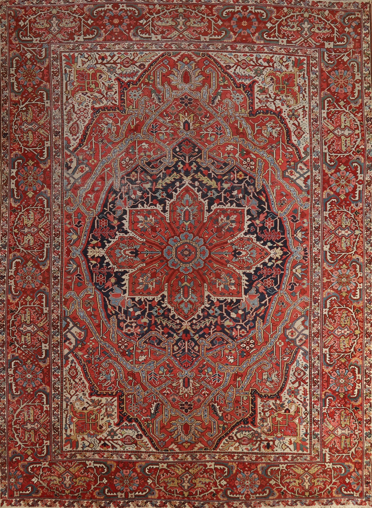Antique Vegetable Dye Heriz Serapi Persian Area Rug 10x12: Title: Antique Vegetable Dye Heriz Serapi Persian Area Rug 10x12 Description:A Beautiful Genuine Iran ( Persia ) Heriz (serapi) rug is Hand Knotted by skillful weavers in Iran ( Persia )