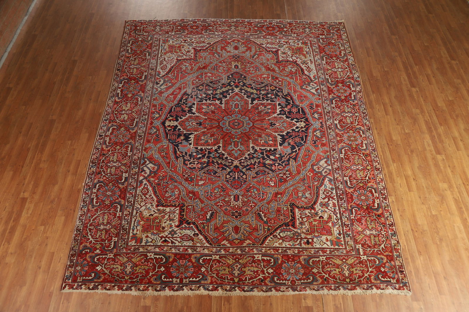 Antique Vegetable Dye Heriz Serapi Persian Area Rug 10x12 - 3