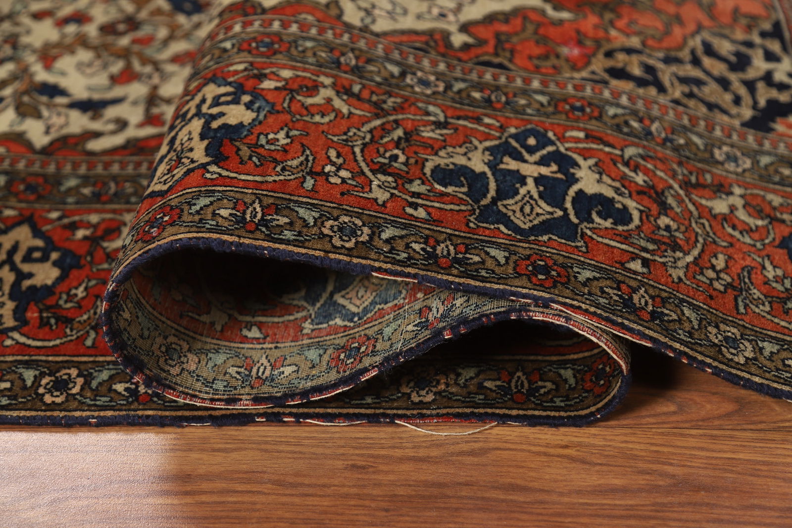 Pre-1900 Antique Vegetable Dye Sarouk Farahan Persian Rug 4x7 - 15