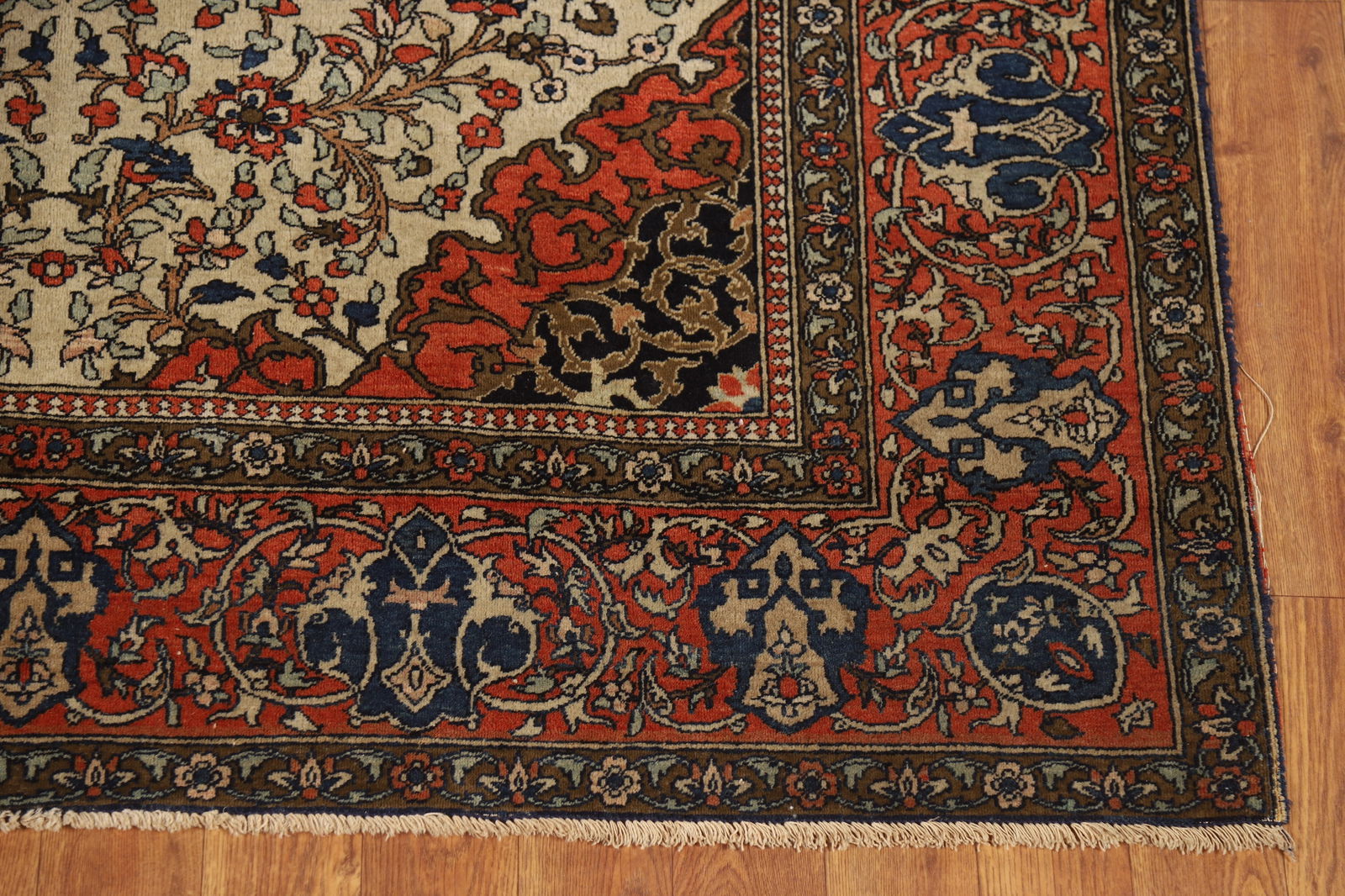Pre-1900 Antique Vegetable Dye Sarouk Farahan Persian Rug 4x7 - 5