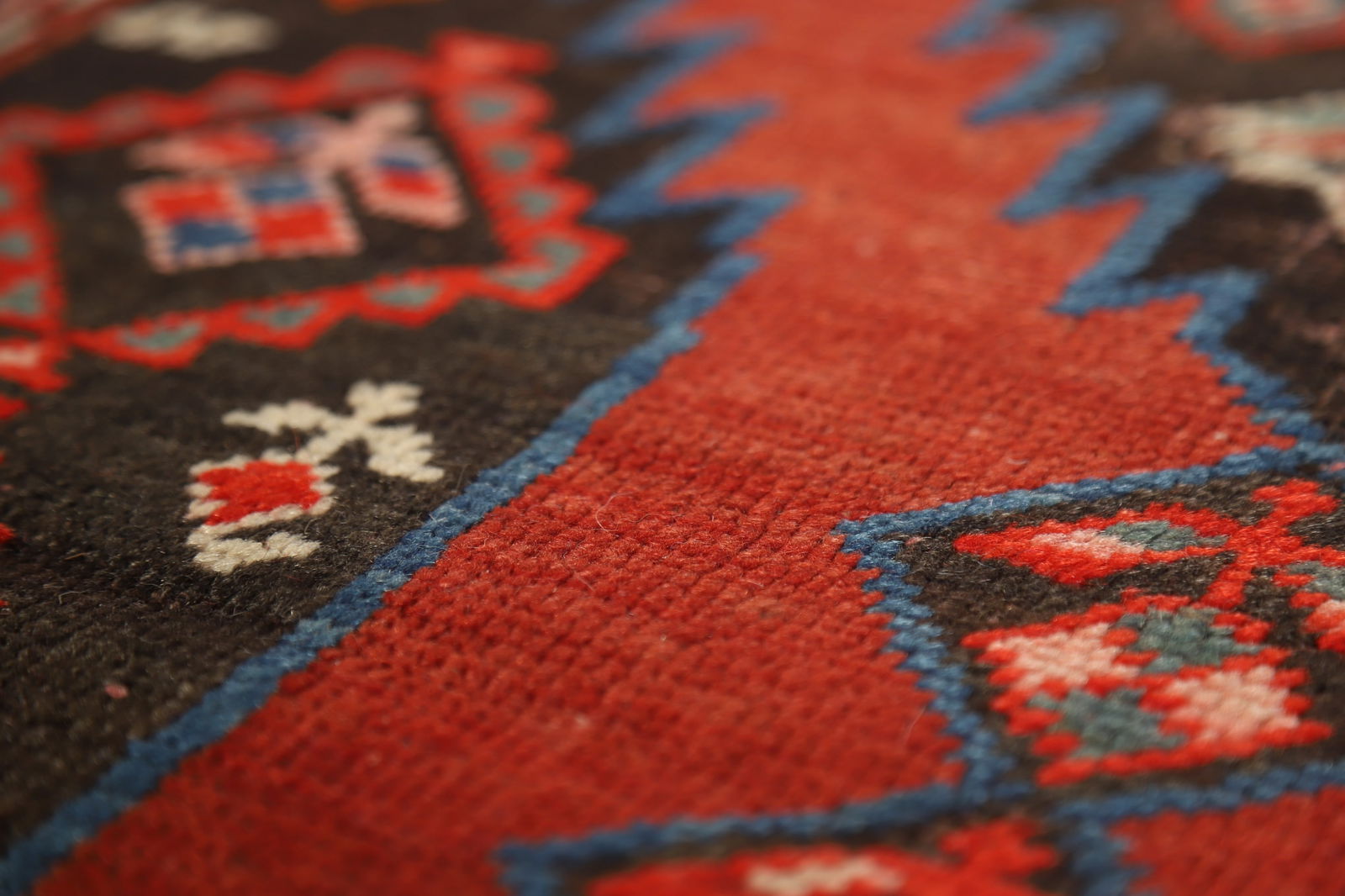 Pre-1900 Antique Kazak Vegetable Dye Runner Rug 3x12 - 10