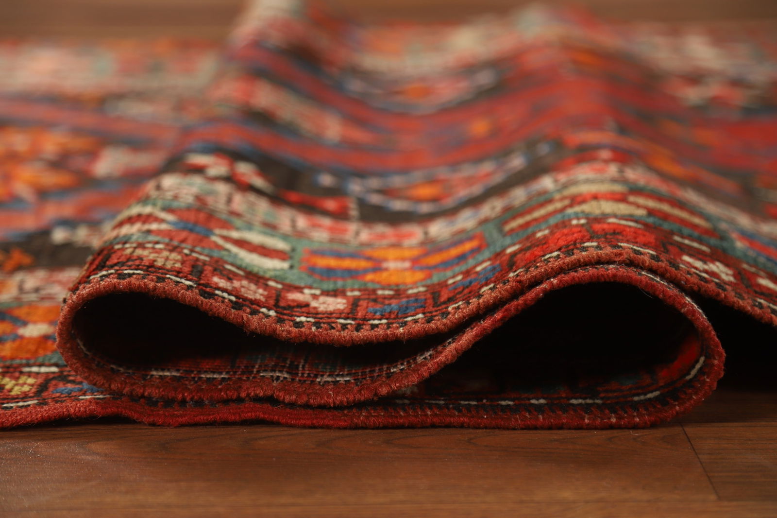 Pre-1900 Antique Kazak Vegetable Dye Runner Rug 3x12 - 12