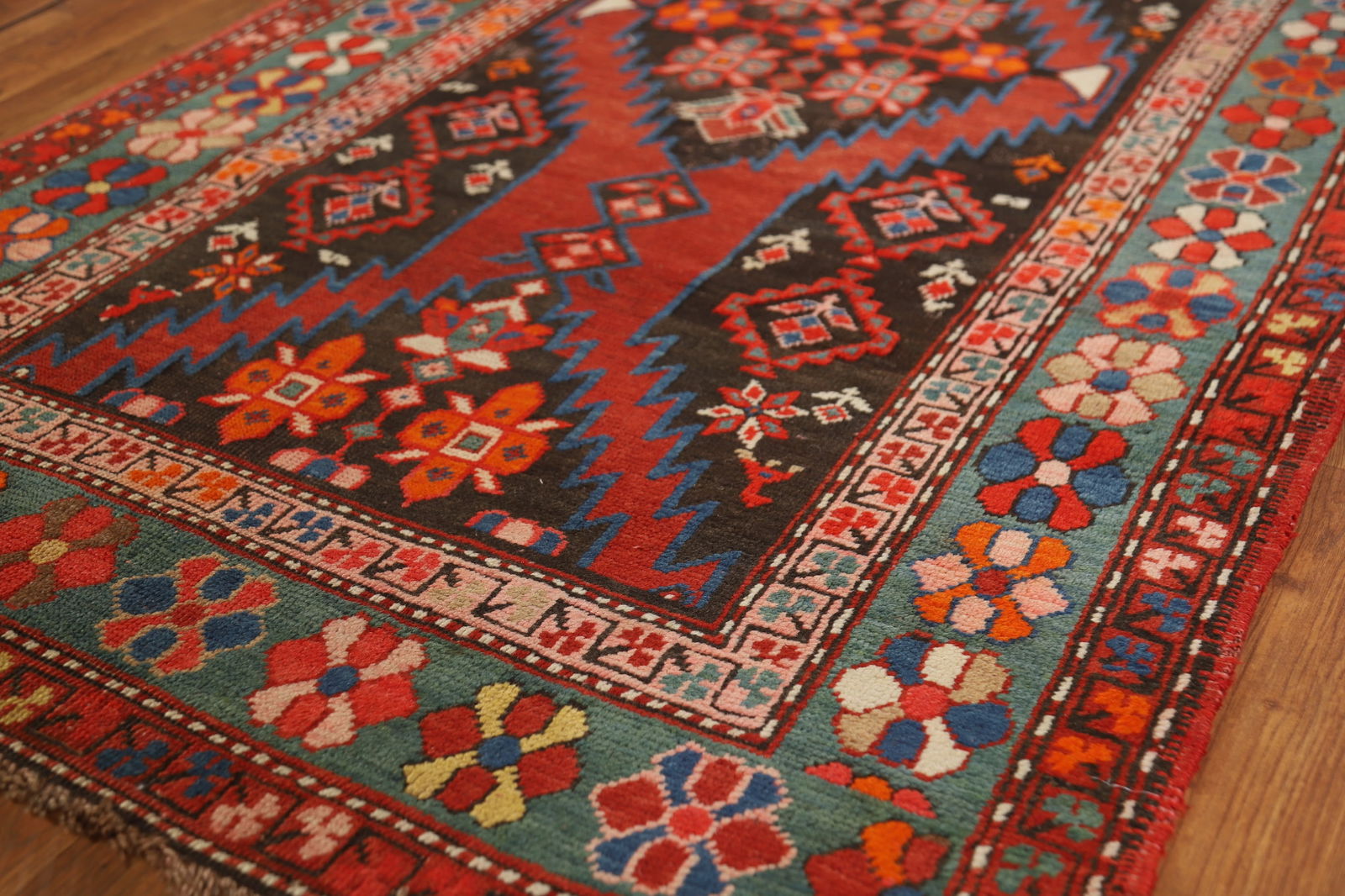 Pre-1900 Antique Kazak Vegetable Dye Runner Rug 3x12 - 5