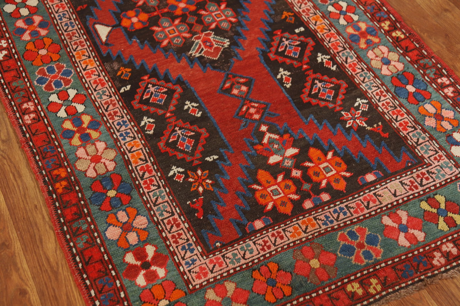 Pre-1900 Antique Kazak Vegetable Dye Runner Rug 3x12 - 6