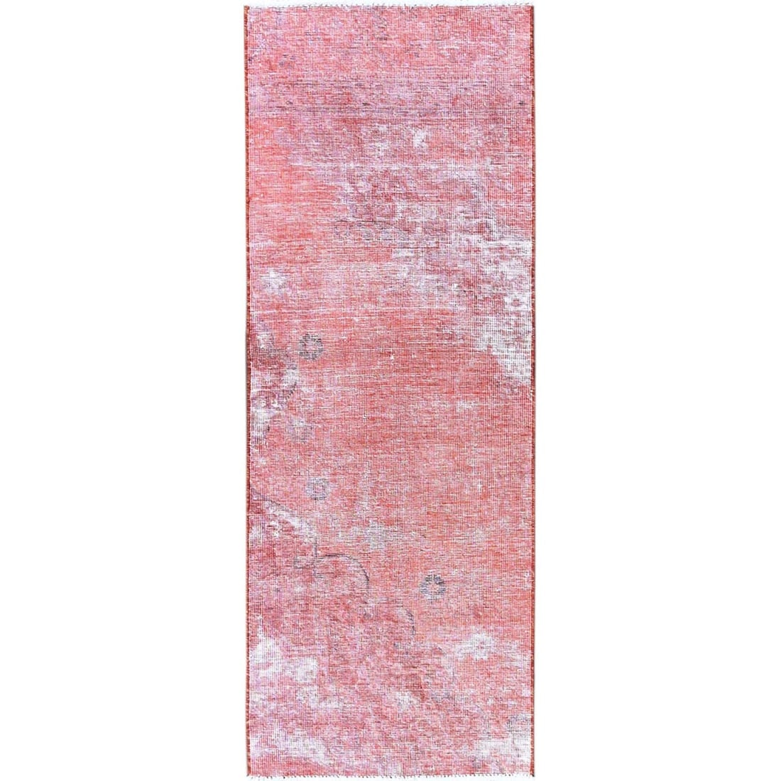 Peach Overdyed Vintage Persian Tabriz Hand Knotted All Wool Runner Rug: Title: Peach Overdyed Vintage Persian Tabriz Hand Knotted All Wool Runner Rug Description:This is a truly genuine one-of-a-kind. It has been Knotted for months and months in the centuries-old weaving