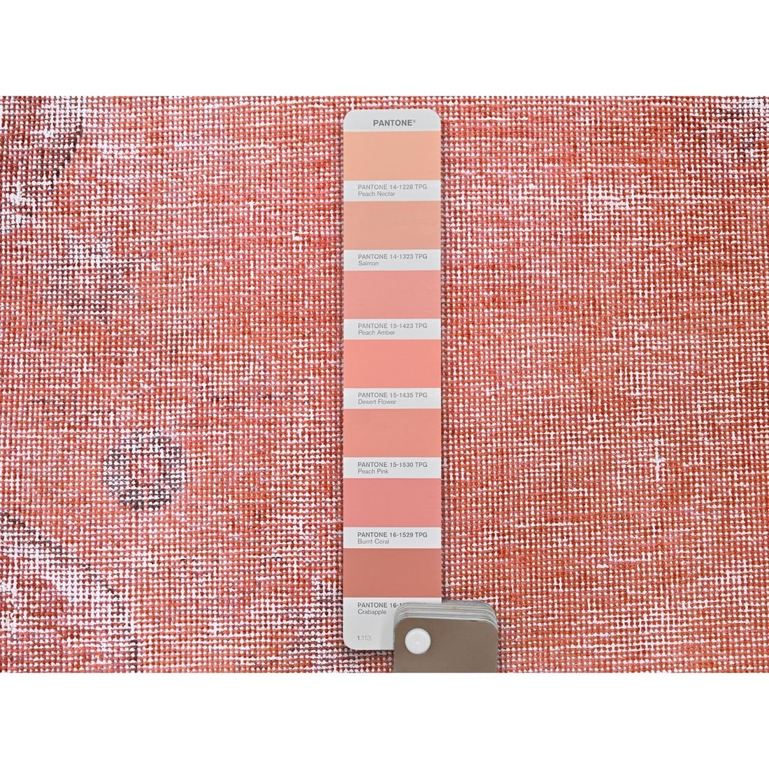 Peach Overdyed Vintage Persian Tabriz Hand Knotted All Wool Runner Rug - 4