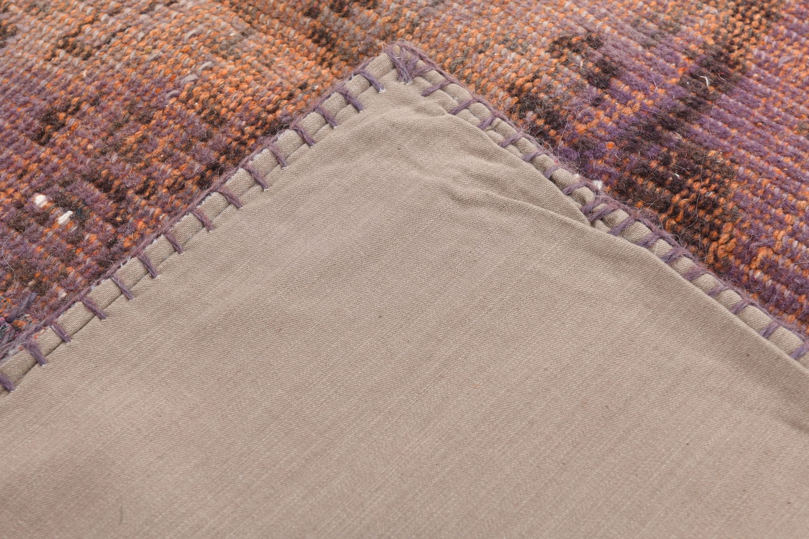 6'9'' x 9'11'' Handmade Vintage Wool Rug - 80 - 13