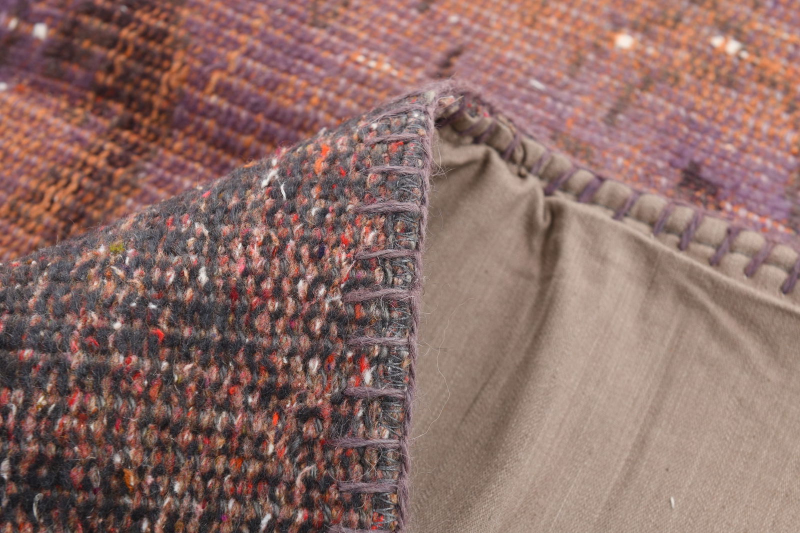 6'9'' x 9'11'' Handmade Vintage Wool Rug - 80 - 14