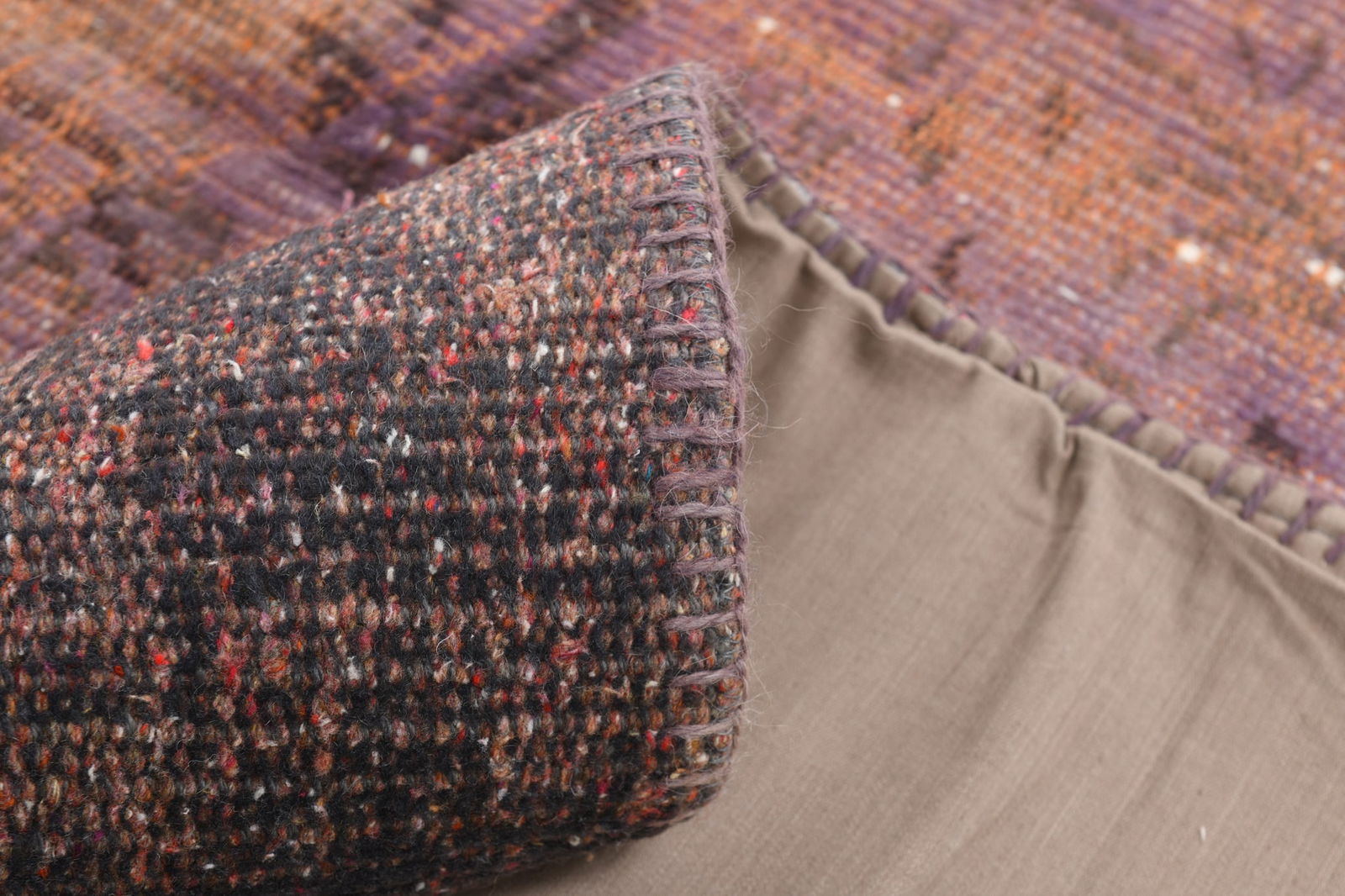 6'9'' x 9'11'' Handmade Vintage Wool Rug - 80 - 15