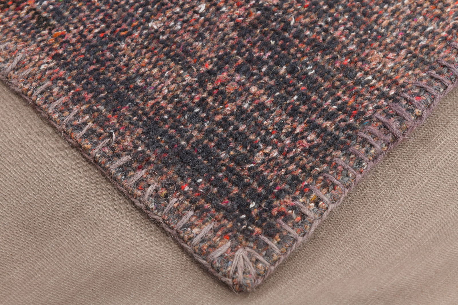 6'9'' x 9'11'' Handmade Vintage Wool Rug - 80 - 16