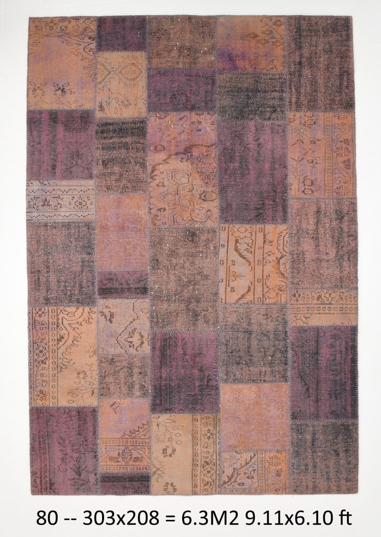 6'9'' x 9'11'' Handmade Vintage Wool Rug - 80: Title: 6'9'' x 9'11'' Handmade Vintage Wool Rug - 80Description:6'9'' x 9'11'' Handmade Vintage Wool Rug - 80Origin:TurkiyeDate/Period:1960-90Materials:Wool,CottonDimension:6'9''x9'11'' ft, 208x303