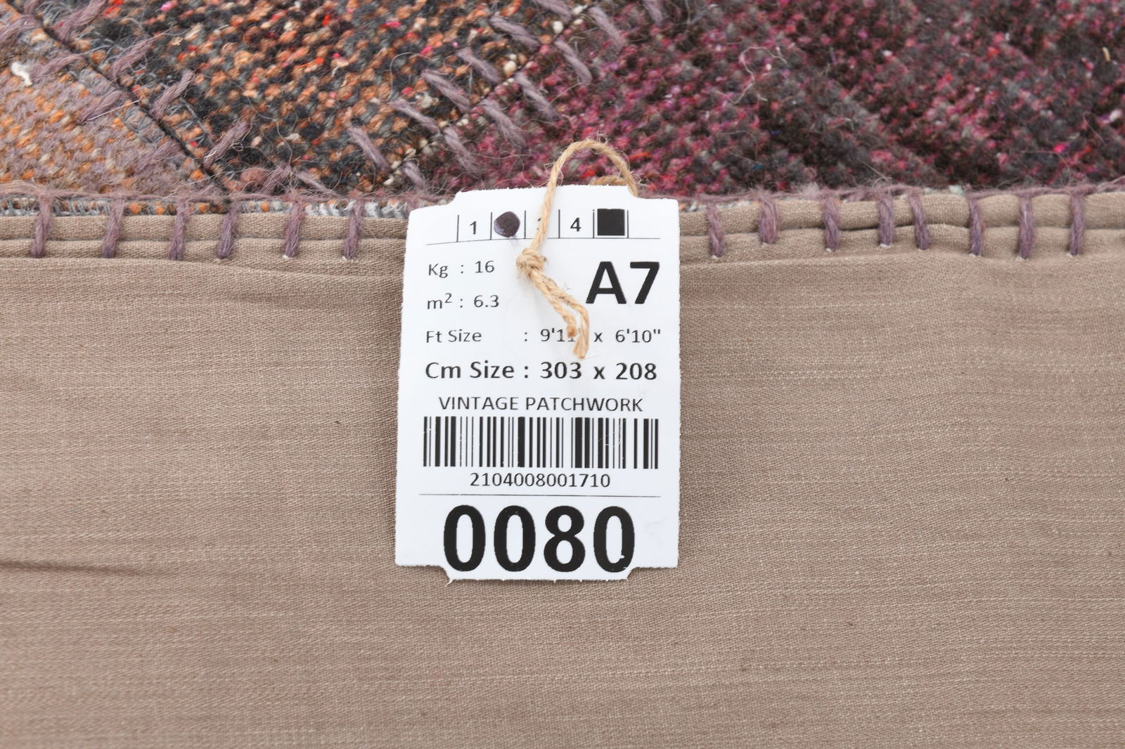 6'9'' x 9'11'' Handmade Vintage Wool Rug - 80 - 20