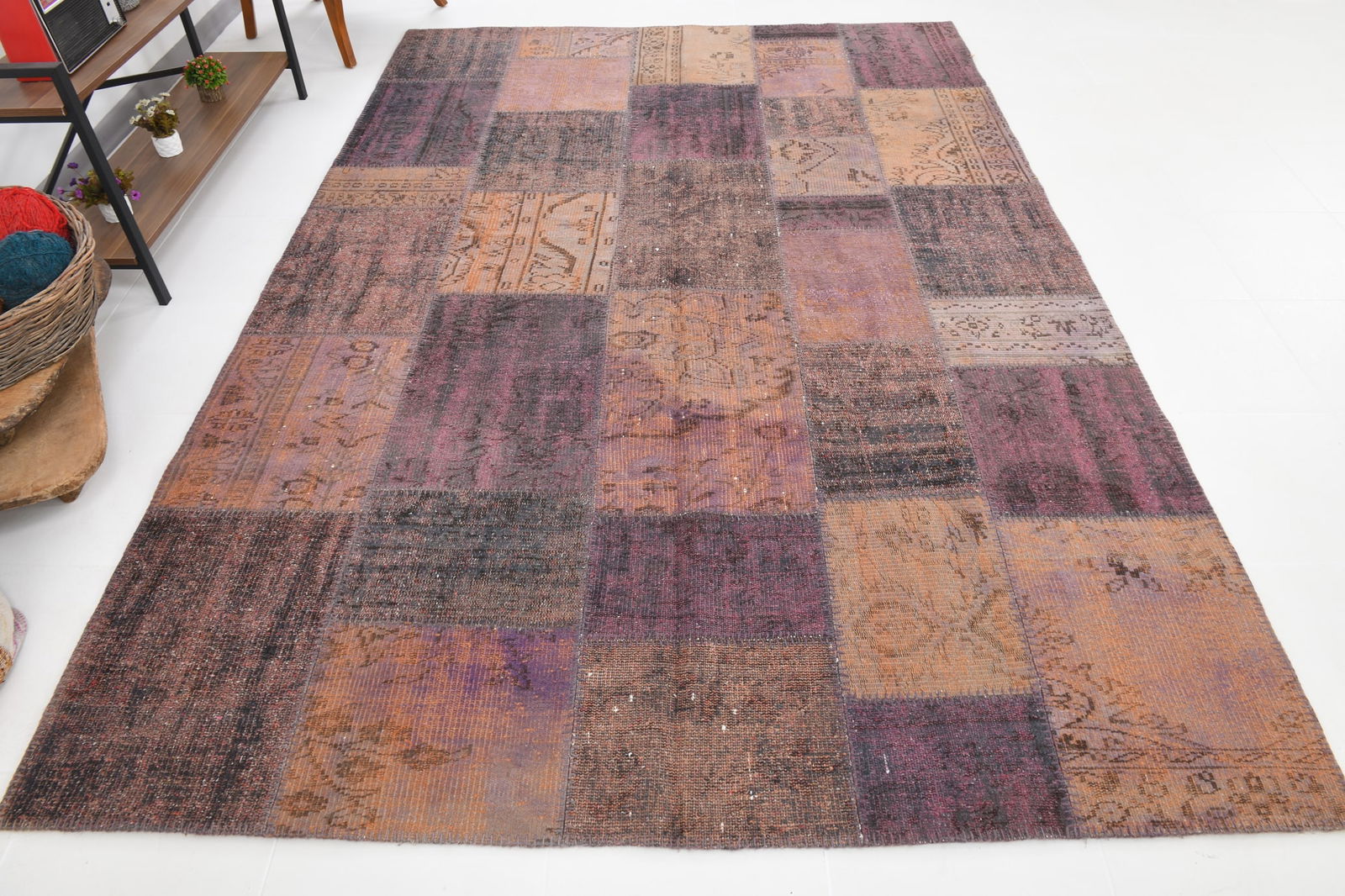 6'9'' x 9'11'' Handmade Vintage Wool Rug - 80 - 5