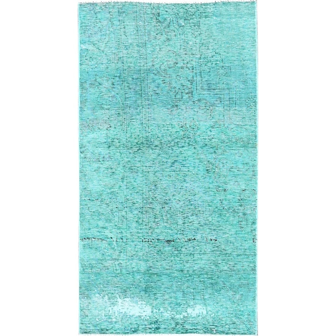 Overdyed Green Vintage Persian Tabriz Hand Knotted All Wool Mat Rug: Title: Overdyed Green Vintage Persian Tabriz Hand Knotted All Wool Mat Rug Description:This is a truly genuine one-of-a-kind. It has been Knotted for months and months in the centuries-old weaving cra