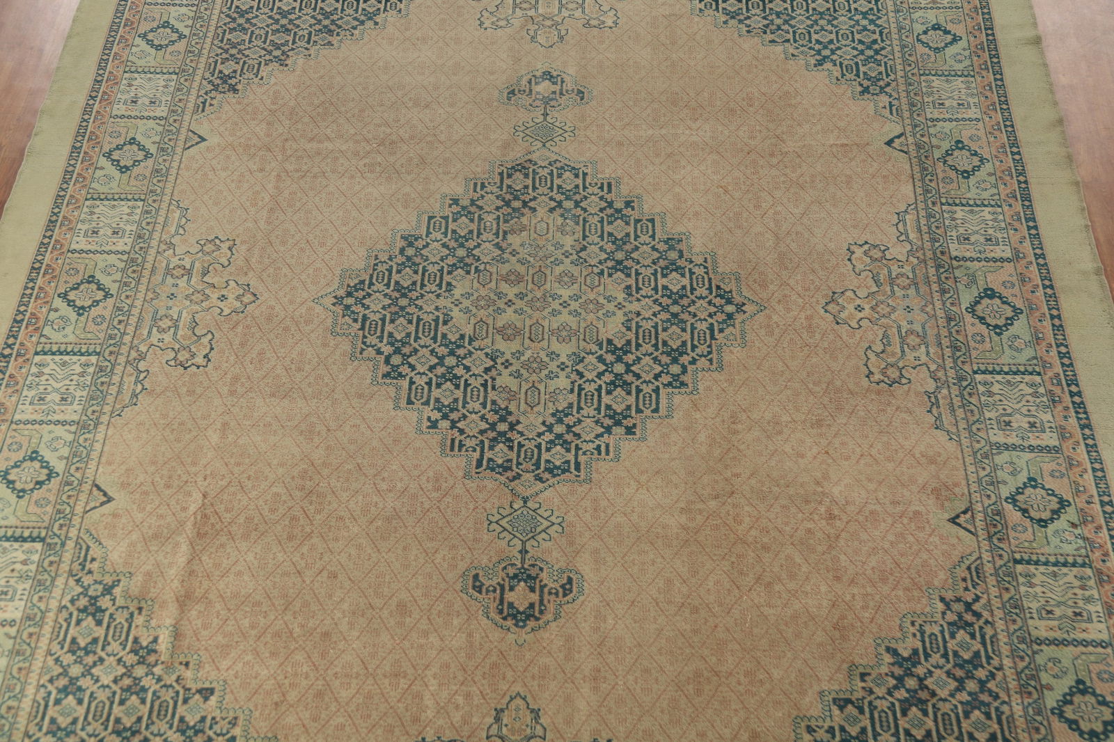 Antique Vegetable Dye Tabriz Persian Large Rug 10x13 - 4