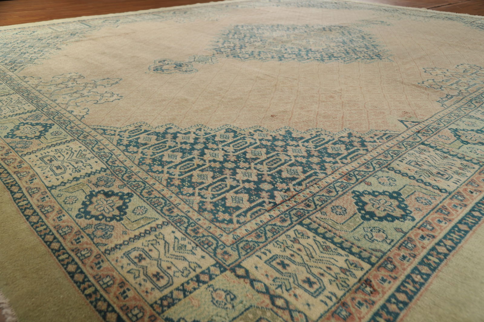 Antique Vegetable Dye Tabriz Persian Large Rug 10x13 - 6