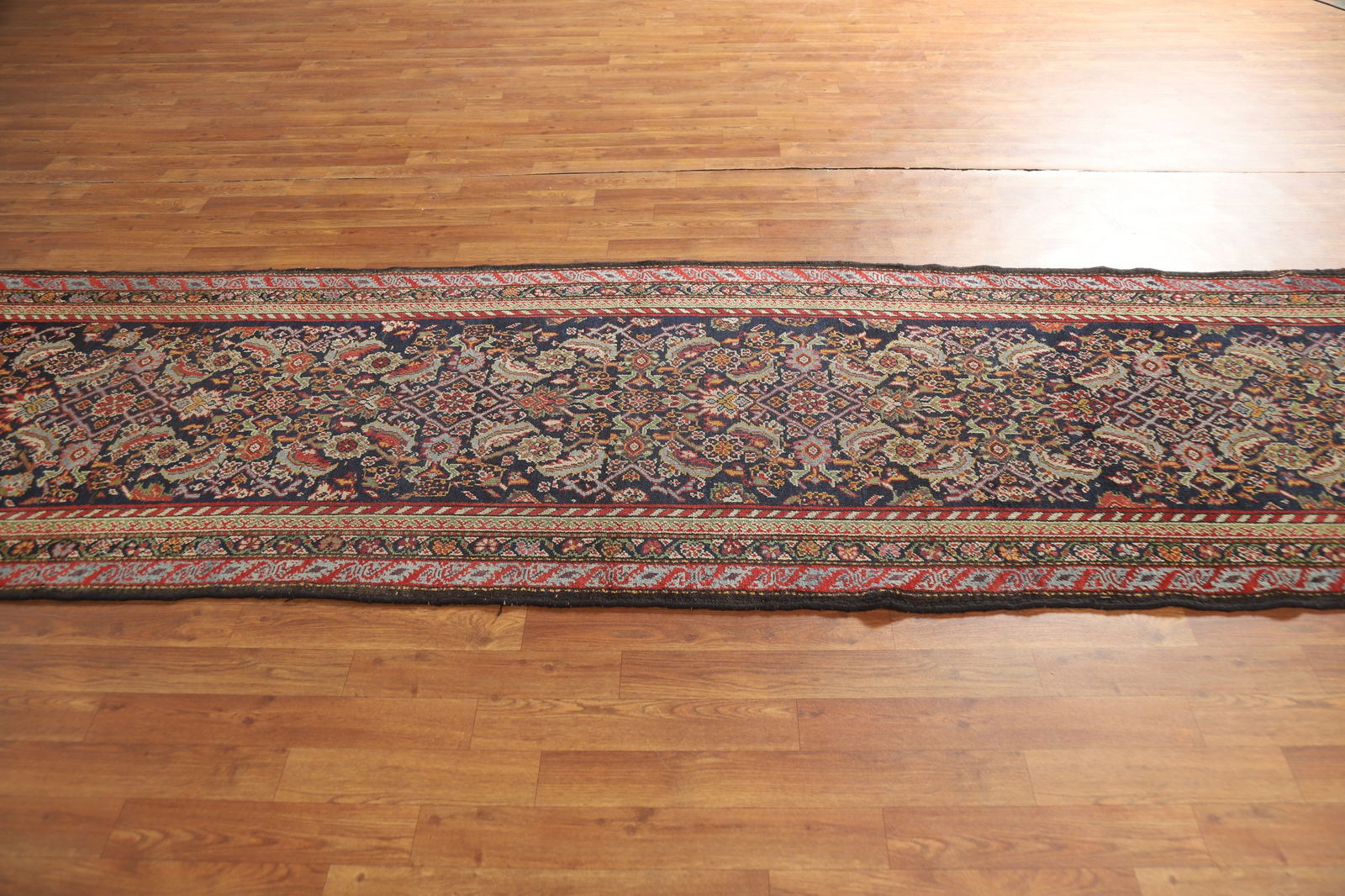 Pre-1900 Antique Vegetable Dye Malayer Persian Runner Rug 3x13 - 14
