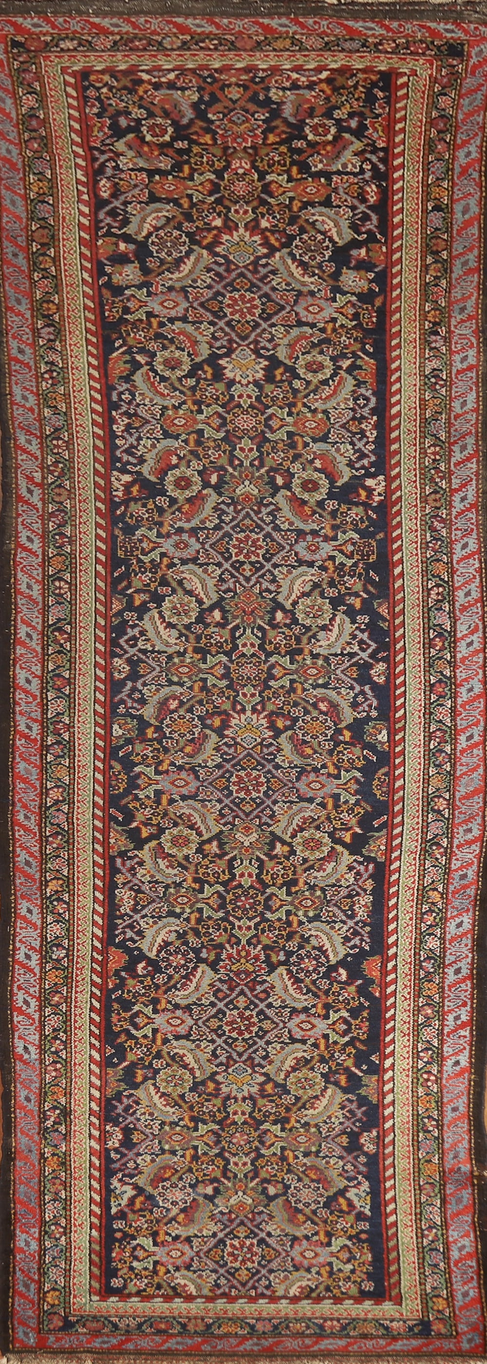 Pre-1900 Antique Vegetable Dye Malayer Persian Runner Rug 3x13: Title: Pre-1900 Antique Vegetable Dye Malayer Persian Runner Rug 3x13 Description:A Beautiful Genuine Iran ( Persia ) Malayer rug is Hand Knotted by skillful weavers in Iran ( Persia ) wi