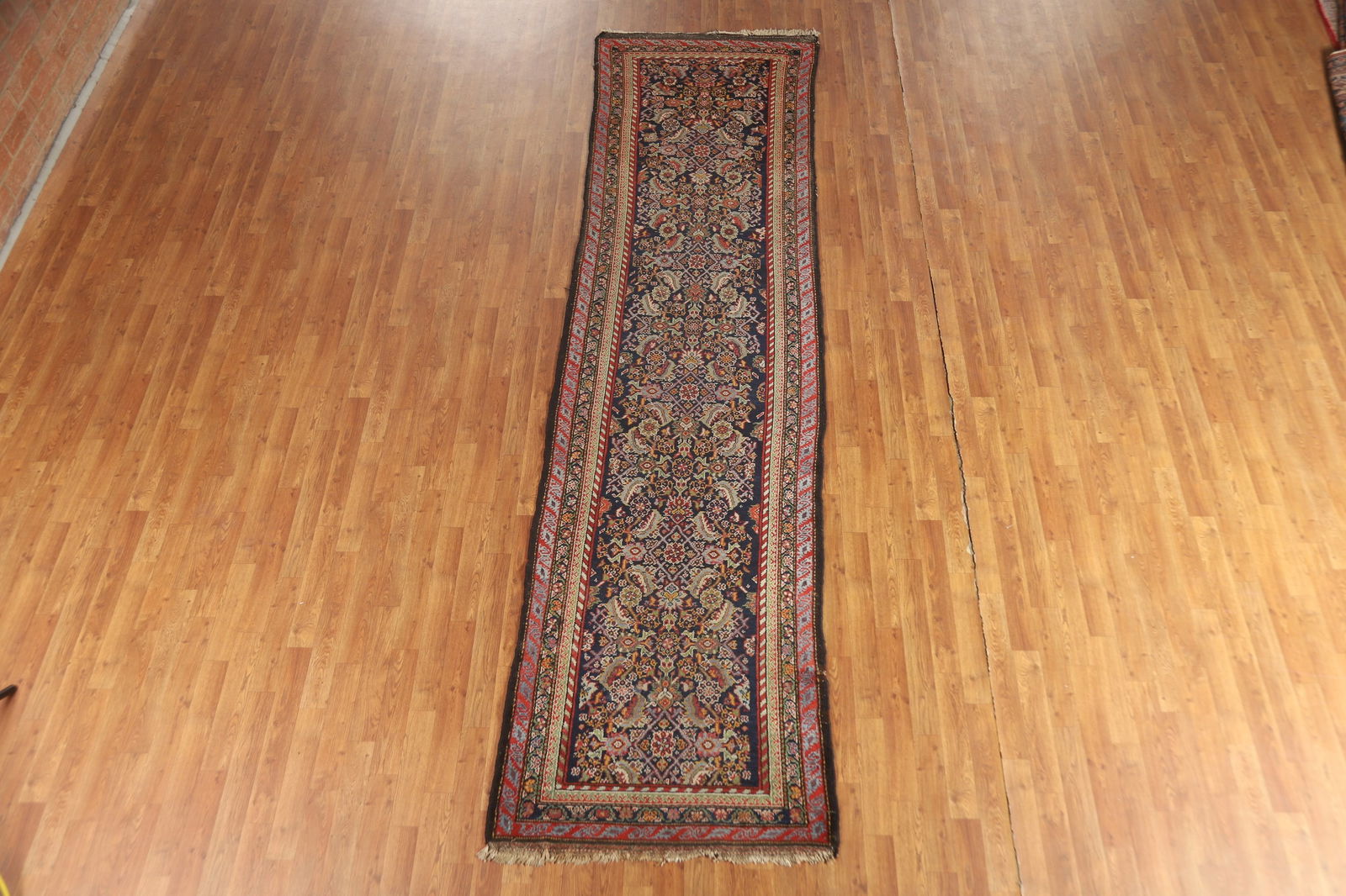 Pre-1900 Antique Vegetable Dye Malayer Persian Runner Rug 3x13 - 3
