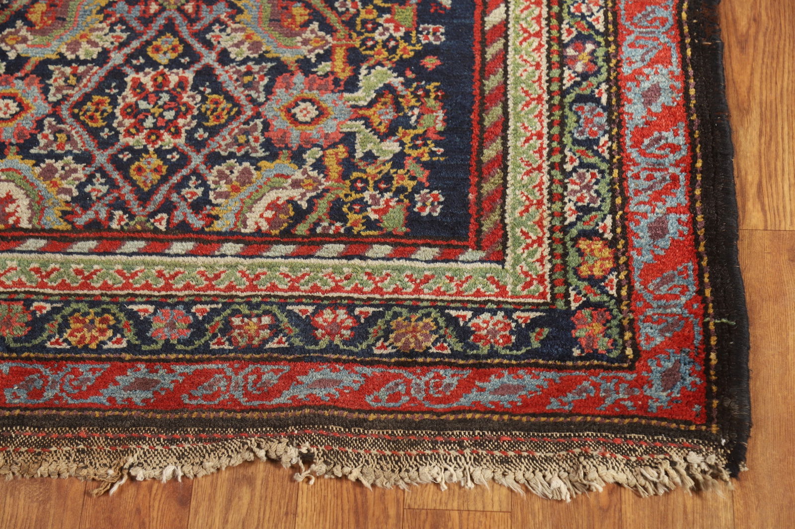 Pre-1900 Antique Vegetable Dye Malayer Persian Runner Rug 3x13 - 5